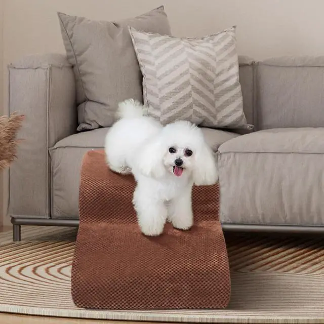 Alt view image 6 of 6 - Dog Stairs for Small Dogs - High Density Foam Pet Steps, Extra Wide Dog Ramp with Non-Slip Bottom for High Beds, Couch and Sofa, Best for Dogs Injured, Older Doggy Cats