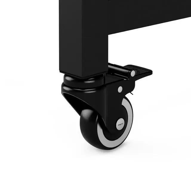 Alt view image 7 of 7 - 12-Tier Rolling Tile Display Stand with Adjustable Slots, Heavy Duty Metal Tile Display Cart with Lockable Wheels for Display for Exhibition, Retail, and Trade Shows