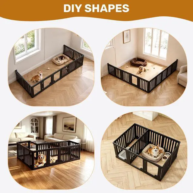Alt view image 5 of 7 - Clear Acrylic Dog Playpen Panels with Door | Sturdy Dog Fence with Safety Locking Door Indoor & Outdoor, Easy Assemble Modular Enclosure for Puppies Cats Rabbits