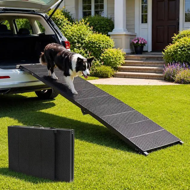 Main image of Foldable Dog Ramp for Car, 71in Portable Ramp for Large Dogs | Extra Long and Wide Folding Pet Ramp with Non-Slip Surface, Collapsible Pet Stair Rams for SUV Car Truck, Holds Up to 350 Lbs