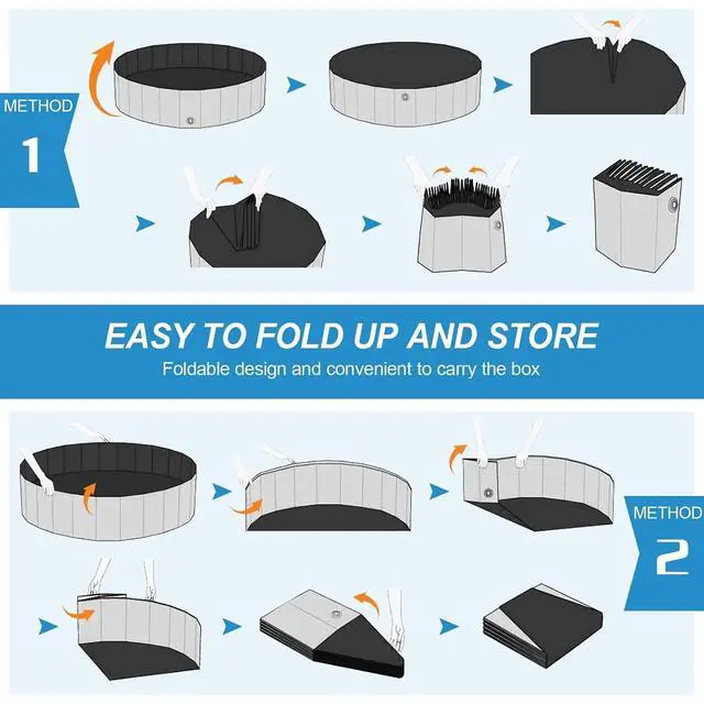 Alt view image 6 of 7 - Foldable Dog Pool, Collapsible Plastic Dog Swimming Pool, 40x12in | Portable Bath Tub for Large Pets Dogs, Pet Wading Pool Indoor and Outdoor Use