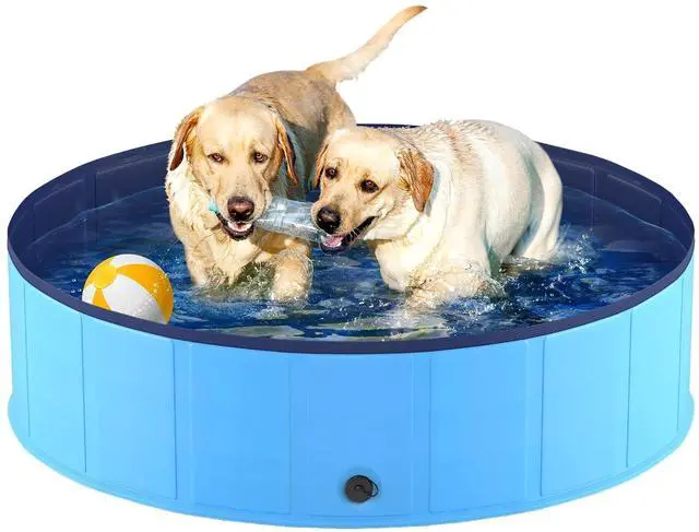 Main image of Foldable Dog Pool, Collapsible Plastic Dog Swimming Pool, 48x12 in | Portable Bath Tub for Large Pets Dogs, Pet Wading Pool Indoor and Outdoor Use