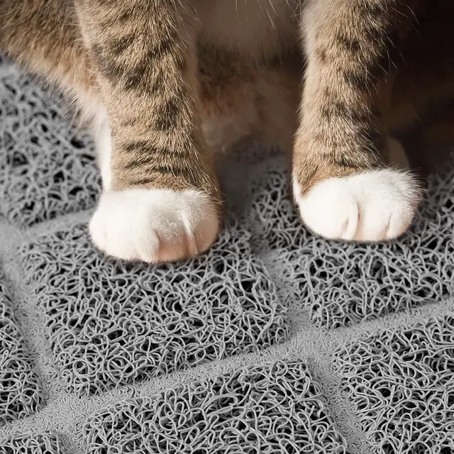 Alt view image 4 of 7 - Premium Cat Litter Mat, Litter Box Mat with Non-Slip and Waterproof Backing, Litter Trapping Mat Soft on Kitty Paws and Easy to Clean, Cat Mat Traps Litter from Box