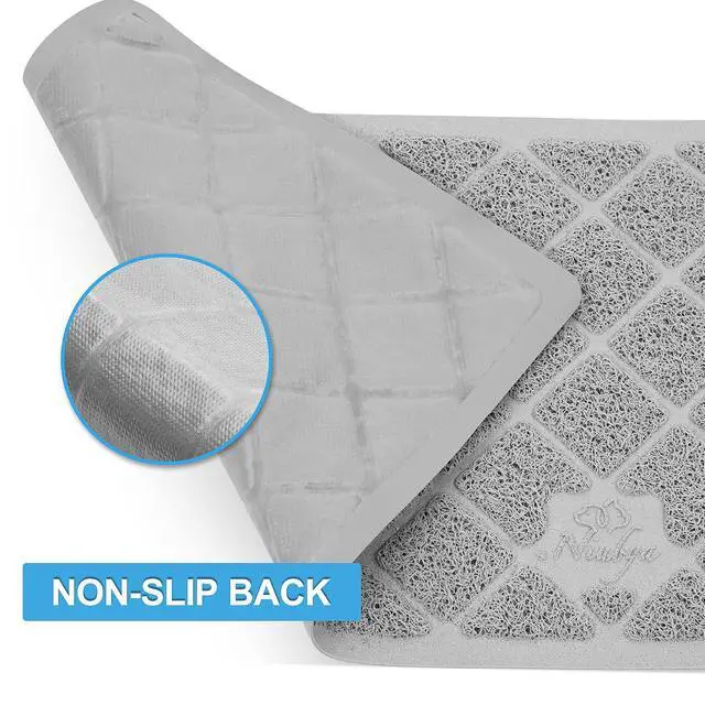 Alt view image 5 of 7 - Premium Cat Litter Mat, Litter Box Mat with Non-Slip and Waterproof Backing, Litter Trapping Mat Soft on Kitty Paws and Easy to Clean, Cat Mat Traps Litter from Box