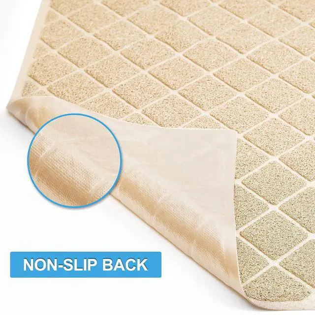 Alt view image 5 of 7 - Premium Cat Litter Mat, Litter Box Mat with Non-Slip and Waterproof Backing, Litter Trapping Mat Soft on Kitty Paws and Easy to Clean, Cat Mat Traps Litter from Box