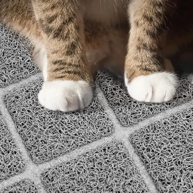 Alt view image 4 of 7 - Premium Cat Litter Mat, Litter Box Mat with Non-Slip and Waterproof Backing, Litter Trapping Mat Soft on Kitty Paws and Easy to Clean, Cat Mat Traps Litter from Box