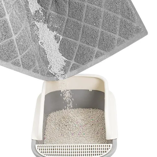 Alt view image 3 of 7 - Premium Cat Litter Mat, Litter Box Mat with Non-Slip and Waterproof Backing, Litter Trapping Mat Soft on Kitty Paws and Easy to Clean, Cat Mat Traps Litter from Box