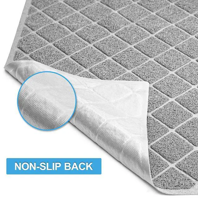 Alt view image 5 of 7 - Premium Cat Litter Mat, Litter Box Mat with Non-Slip and Waterproof Backing, Litter Trapping Mat Soft on Kitty Paws and Easy to Clean, Cat Mat Traps Litter from Box