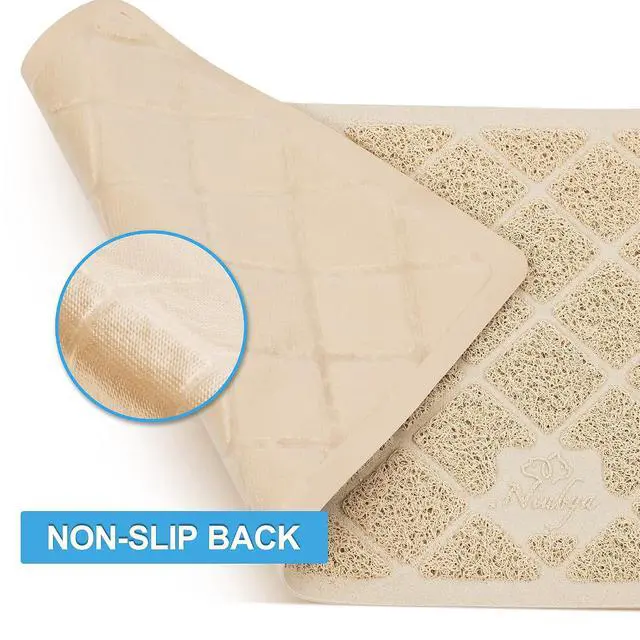 Alt view image 5 of 7 - Premium Cat Litter Mat, Litter Box Mat with Non-Slip and Waterproof Backing, Litter Trapping Mat Soft on Kitty Paws and Easy to Clean, Cat Mat Traps Litter from Box
