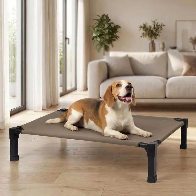 Main image of Elevated Outdoor Dog Bed, Raised Dog Bed with Steel Framed 42in | Cooling Elevated Pet Cot with Non-Slip Feet, and Waterproof, Washable, Breathable Teslin Mesh