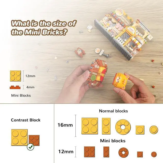 Alt view image 4 of 6 - Street View Cute Cat Shop Mini Building Blocks, MOC Creative Building Toys Cute Animals Building Set for Girls 6-12, Simulation Architecture Construction Toy, Gift Idea for Kids Adults (917 PCS)
