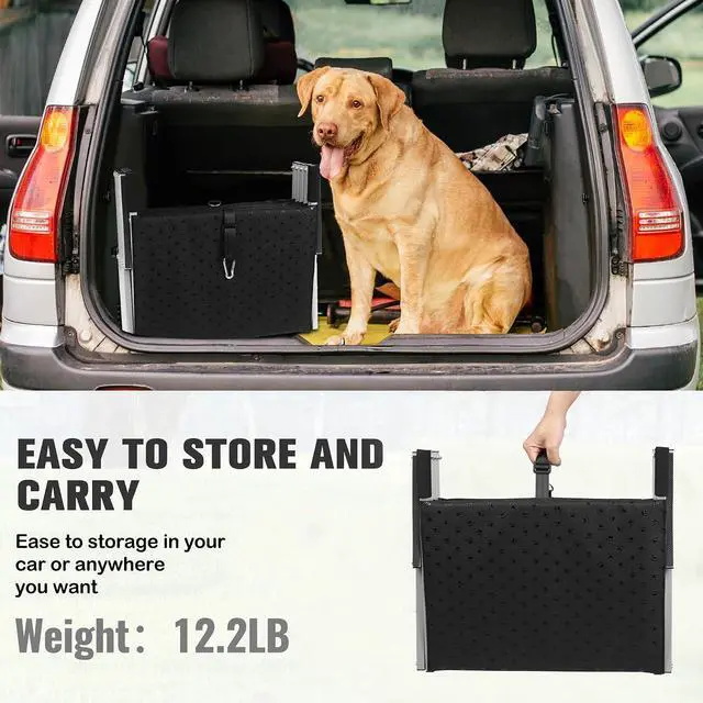 Alt view image 6 of 7 - Foldable Dog Stairs for Car,17" Extra Wide Pet Ramp for Large Dog,5 Steps | 200LBS Capacity Lightweight Portable Non-Slip Surface Dog Steps for SUV Truck High Bed