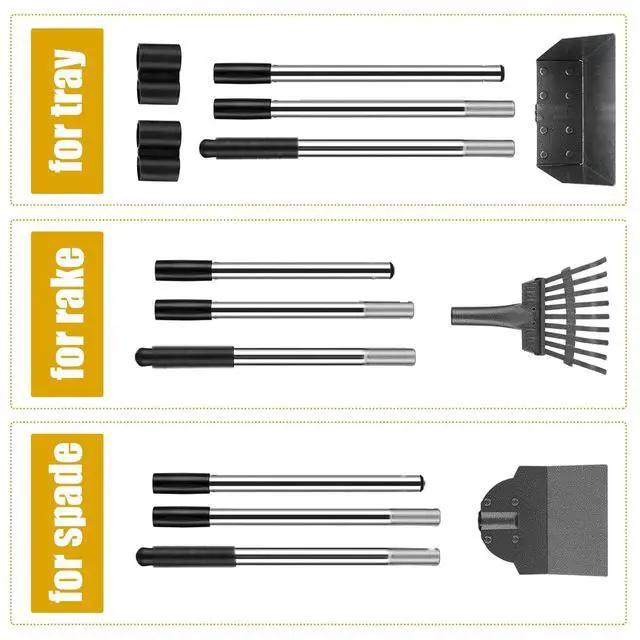 Alt view image 4 of 6 - Pooper Scooper for Dogs, Metal Poop Scooper Tray and Rake Set with Adjustable Long Handle, Dog Pooper Scooper for Pet Waste Removal