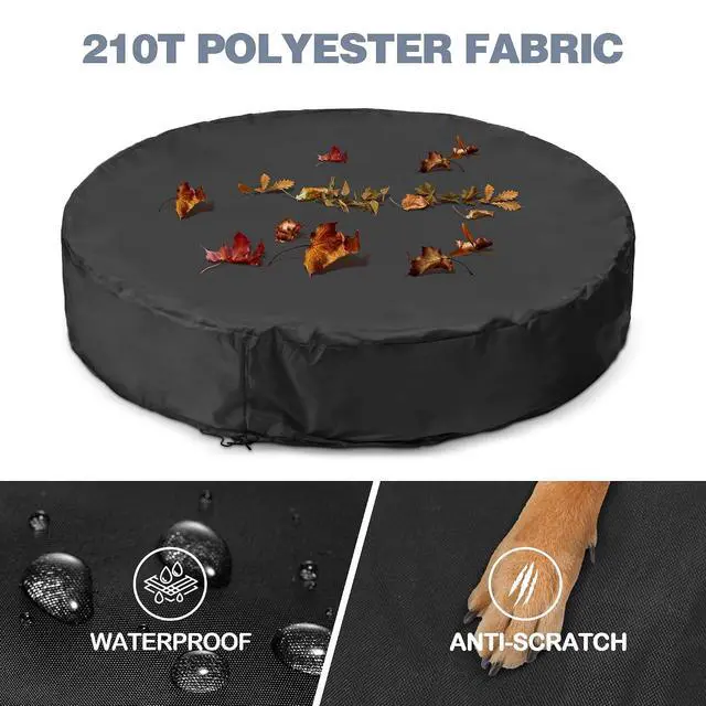 Alt view image 3 of 6 - Round Dog Pool Cover, Foldable Pet Swimming Pool Cover, Waterproof Dustproof and Washable Pool Protective Cover with Drawstring Design, 48 x 12 Inches