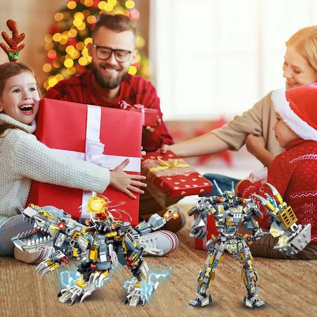 Alt view image 4 of 6 - STEM 2 in 1 Indominus Dinosaur Building Kits, Transforming Mech Robot Building Sets for Kids Boys 6-10, Compatible with Dinosaur, Educational Gift Toy for Adults (513 PCS)