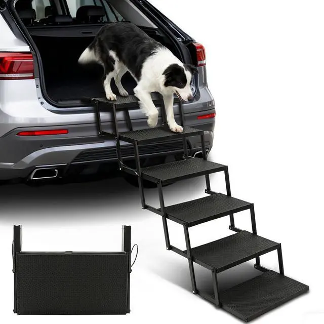 Main image of Dog Steps for Car and Truck, 30.7" H Foldable Dog Stairs for Large Dogs, Collapsible Plastic Pet Stairs Supports Up to 350 lbs, 6 Steps