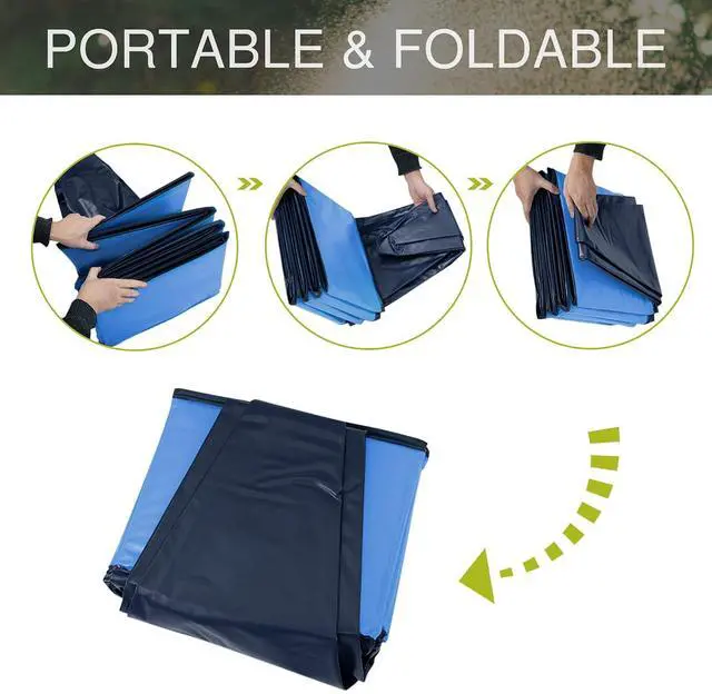 Alt view image 5 of 6 - Foldable Dog Pool, Collapsible Plastic Dog Swimming Pool, 72x12in | Portable Bath Tub for Large Pets Dogs, Pet Wading Pool Indoor and Outdoor Use