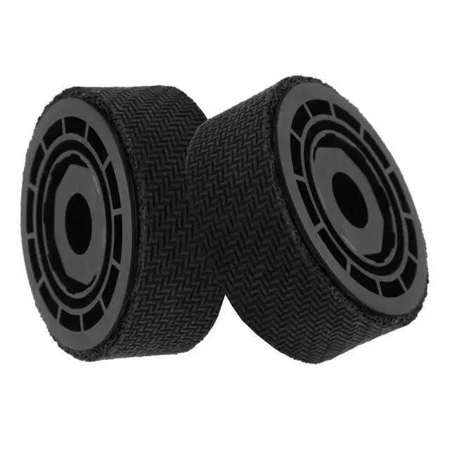 Alt view image 2 of 6 - Replacement Wheels with Tires, Compatible with iRobot, Roomba, Braava, Jet, M6 Series Robot Mop, 2Pcs, Black, Plastic