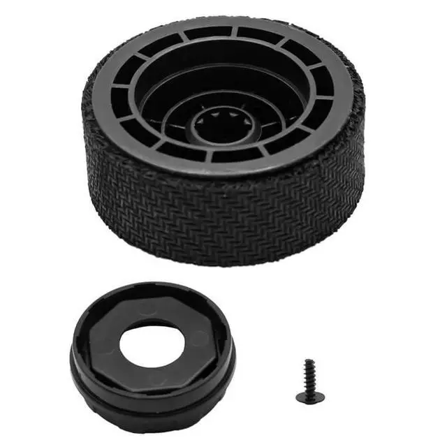 Alt view image 3 of 6 - Replacement Wheels with Tires, Compatible with iRobot, Roomba, Braava, Jet, M6 Series Robot Mop, 2Pcs, Black, Plastic