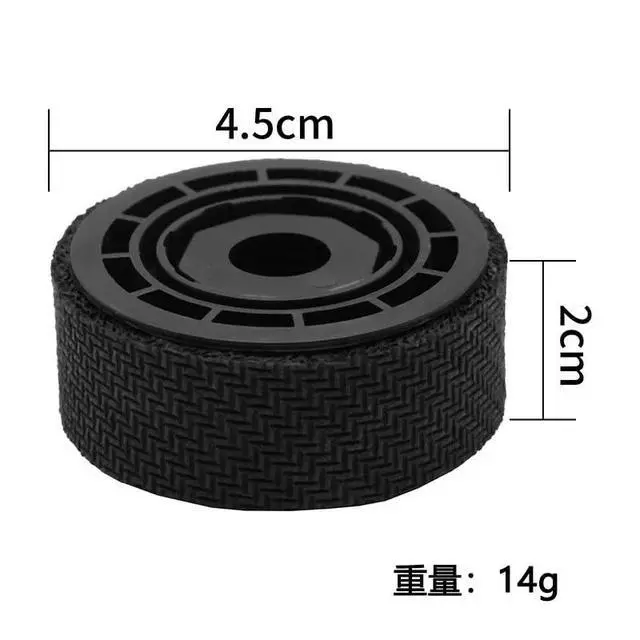 Alt view image 6 of 6 - Replacement Wheels with Tires, Compatible with iRobot, Roomba, Braava, Jet, M6 Series Robot Mop, 2Pcs, Black, Plastic