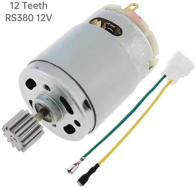 Alt view image 3 of 7 - R380 12 Teeth DC Motor 6V 12V 12000-20000RPM Kids Ride On Toys Car High Speed Electric for Remote Control 1PCS(16000RPM,6V)
