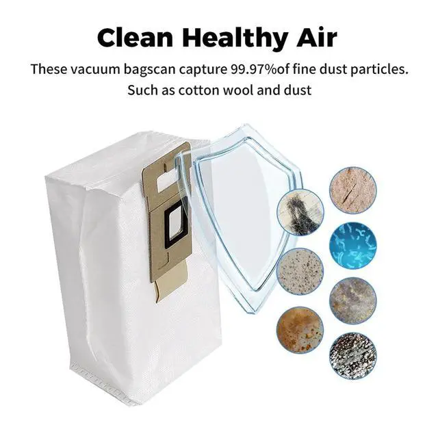 Alt view image 4 of 6 - Dust Bag for Compatible with Roborock S7 S7 Plus S7 MaxV Plus T7S T7S Plus Robot Vacuum Cleaner Parts Large Capacity Disposable Bag Accessories(12PCS)