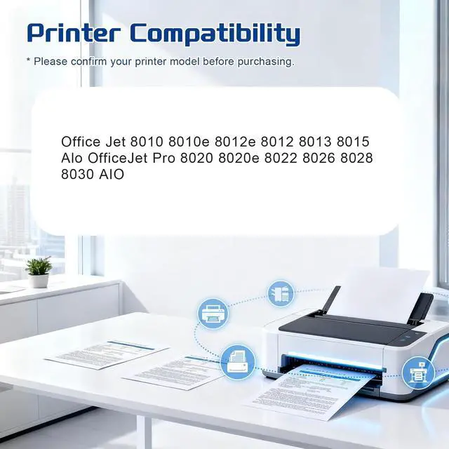 Alt view image 2 of 7 - 910Xl Ink Cartridge Compatible for HP 910XL 916XL 3YL66AN 3YL65AN | 3YL62A Ink Use for Office Jet 8010 8010e 8012e 8012 8013 8015 Alo OfficeJet Pro 8020 8020e 8022 Printers 2sets