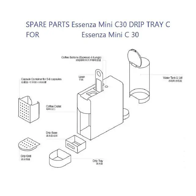 Alt view image 6 of 6 - Drip Tray, Compatible For NESPRESSO, Essenza Mini C30 Coffee Machine Spare Capsule Container(Drip Tray C)