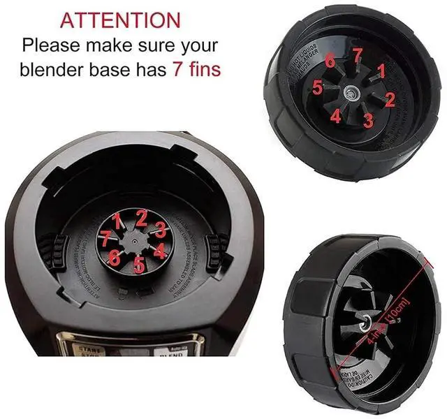 Alt view image 6 of 6 - Lid and 32OZ Cup and 7 Fins Blade Compatible for Ninja Auto IQ 1000W Blender Accessories Replacement Parts BL482