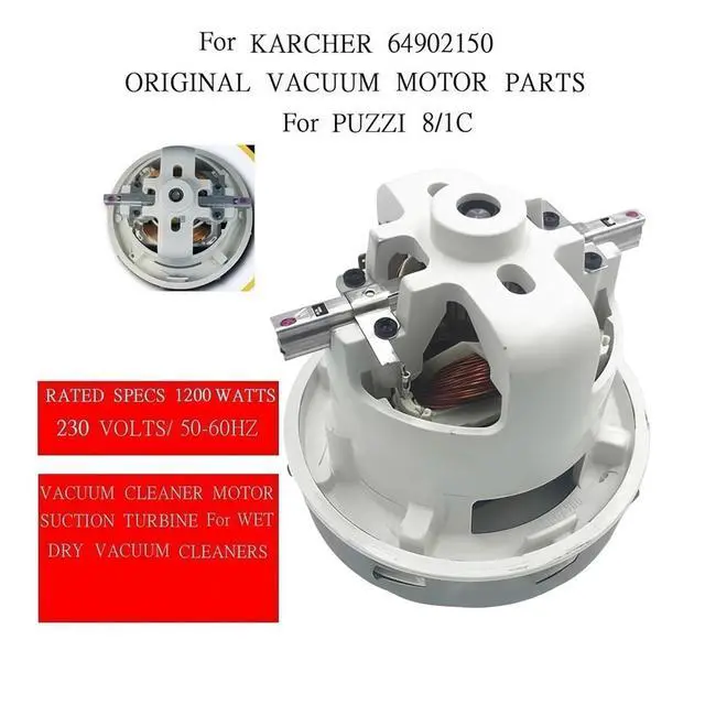 Alt view image 3 of 6 - Original Vacuum Cleaner 200/240V Motor Compatible with KARCHER Puzzi 8/1 Vacuum Cleaner Replacement