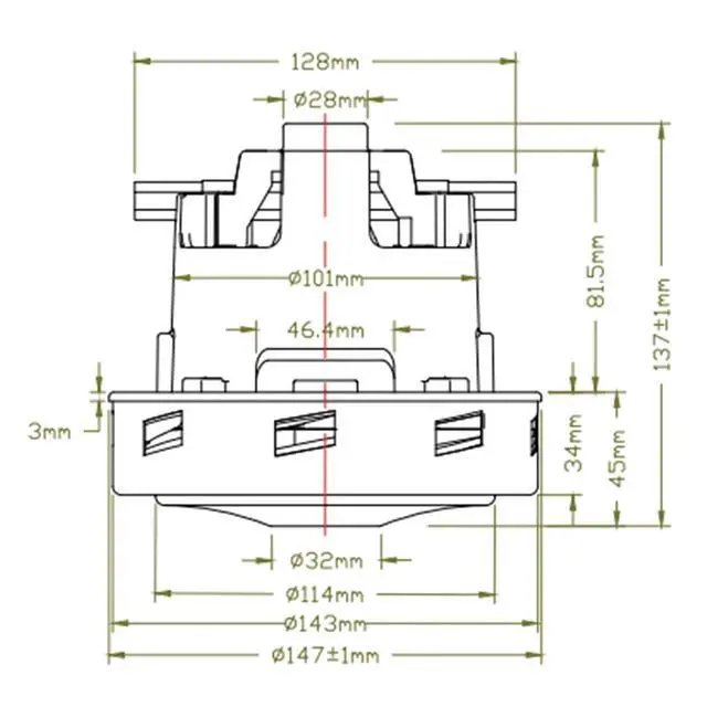 Alt view image 4 of 6 - Original Vacuum Cleaner 200/240V Motor Compatible with KARCHER Puzzi 8/1 Vacuum Cleaner Replacement