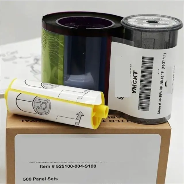Alt view image 3 of 4 - Card Printer Color Ribbon Kit YMCKT 525100-004-s100 Fit for Entrust Sigma DS1 ds2 ds3 Series Printer (525100-001-s100)