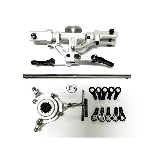 Alt view image 5 of 7 - 450 PRO Flybarless Metal Main Rotor Head Compatible with Trex450 Helicopter(Silver)