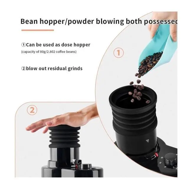 Alt view image 4 of 7 - Coffee Beans Grinder Single Dose Hopper And Silicone Belows Blowing Cleaning Tools,Compatible For Galileo, /, Compatible For Eureka, /, Compatible For Mazzer(Compatible for Universal C)