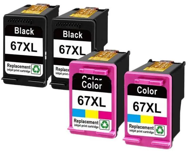 Main image of Ink Cartridge 67XL 67 XL Black Remanufactured Compatible with 6000-1255 2700(HP67XL 2bk 2c)