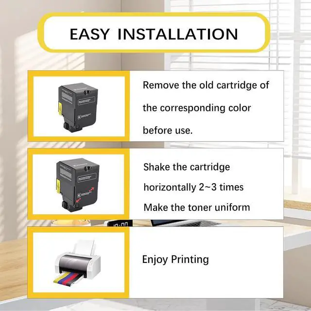 Alt view image 4 of 7 - CS310 High Yield Toner Cartridges Replace for Lexmark 70C10K0 70C10C0 70C10M0 70C10Y0 Toner Compatible for Lexmark CS310 CS410 CS510 CS310dn CS310n CS410n CS410dn Pr