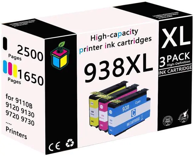 Main image of 938XL High Yield Ink Cartridge Replacement for HP 938 938XL Ink Cartridge for HP OfficeJet Pro 9110b 9120 9130 9720 9730 Printers,Color