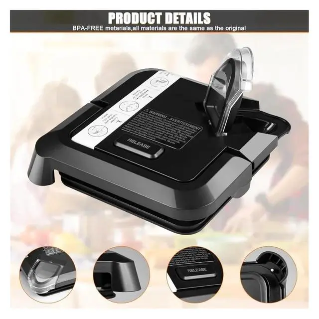 Alt view image 2 of 3 - Blender Lid, Compatible for Nj BL610, BL710WM, BN701, BN751, BN800, BN801, CO610B, CO650B, Mixer Spare Parts
