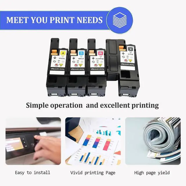 Alt view image 4 of 7 - 6022 6027 Toner Cartridges Compatible for Xerox 106R02759 106R02756 106R02757 106R02758, Work for Phaser 6022 6020 Workcentre 6025 6027 Printers, 1 Set