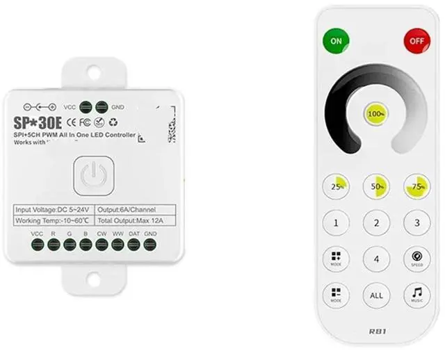 Main image of LED Controller SP530E SP630E 5 Channel PWM SPI Pixel LED Strip WS2811 WS2812B SK6812(SP530E,RB1 Kit Single Color)