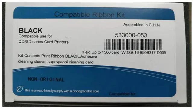 Main image of Monochrome Black Ribbon Compatible with Datacard Card Printers 1500 Prints 533000-053(Comp 533000-053K)