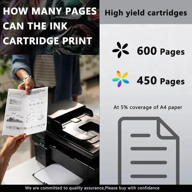 Alt view image 3 of 7 - 123XL Ink Cartridges Compatible for HP 123 XL Ink Cartridge for HP DeskJet 1110 1111 1115 2130 2131 2620 2622 2623 2624 2628 2655 OfficeJet 5220 5255 Printers