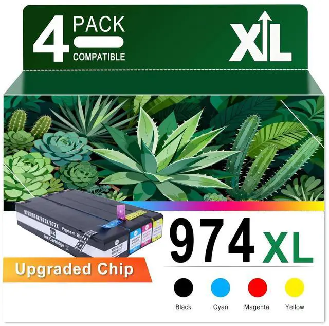 Main image of 974XL 974A Ink Cartridge Compatible for HP 974 XL L0S08AL L0R99ALL | 974A Ink Use for Pagewide 352dw MFP 377dw Pro 452dw MFP 477dw 577dw 552dw Managed P55250dw Printers 1set
