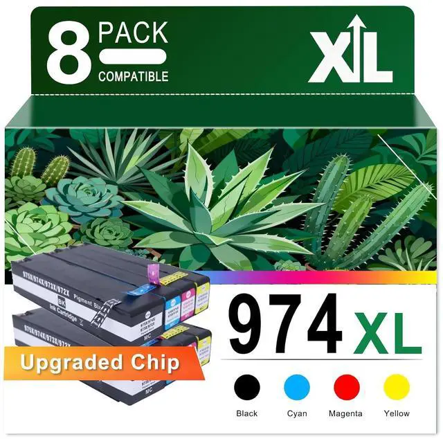 Main image of 974XL 974A Ink Cartridge Compatible for HP 974 XL L0S08AL L0R99ALL | 974A Ink Use for Pagewide 352dw MFP 377dw Pro 452dw MFP 477dw 577dw 552dw Managed P55250dw Printers 2sets