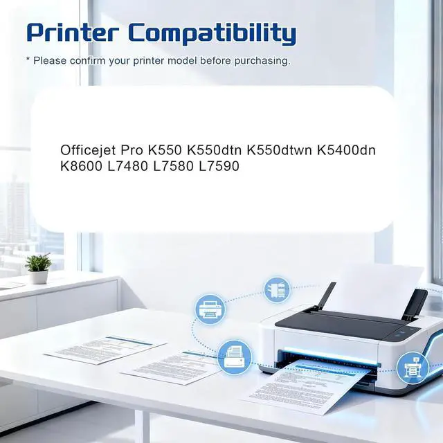 Alt view image 2 of 7 - 88XL Ink Cartridge Compatible for HP 88 Ink Use for Officejet | Pro K550 K550dtn K550dtwn K5400dn K8600 L7480 L7580 L7590 Printers 2sets