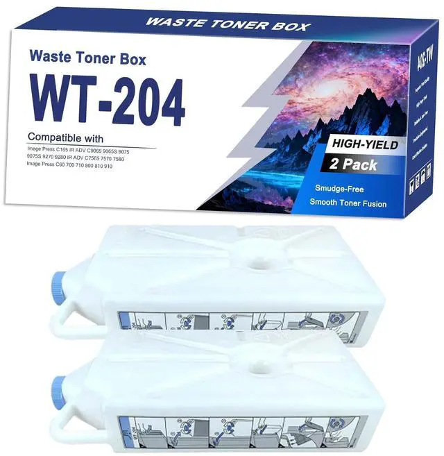 Main image of WT-204 Toner Collection Unit Compatible for Canon to Work for Image | Press C165 IR ADV C9065 9065S 9075 9075S 9270 9280 IR ADV C7565 7570 7580 Image Press C60 700 710 Printers 2sets