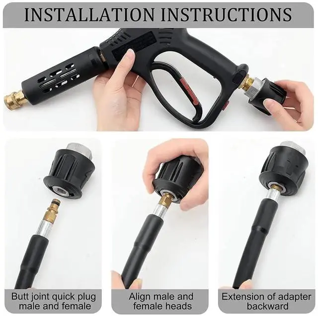 Alt view image 6 of 7 - M22 14mm Hose Adapter Compatible with Karcher K2-K7 Pressure Washer Gun | Hose connector compatible with Karcher K2 K3 K4 K5 K6 K7. Durable M22 14mm thread adapter