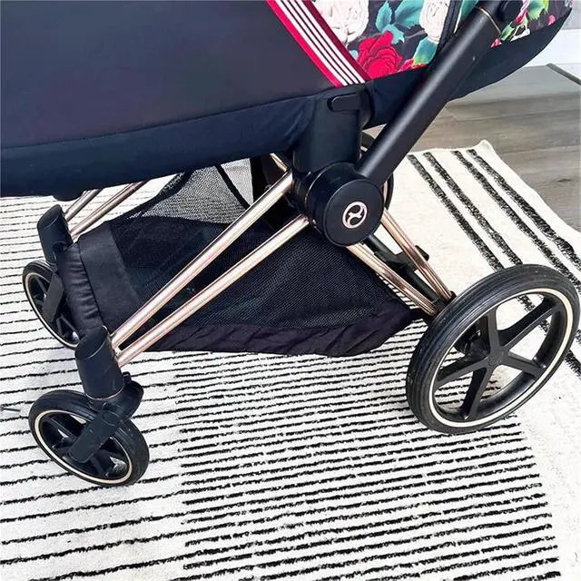 Alt view image 4 of 7 - Stroller Basket compatible with Cybex Priam 3/4(2019~2025) Pushchair Shopping Bag Storage Bag Baby Buggy Replacement Accessories(Rosegold buckle)
