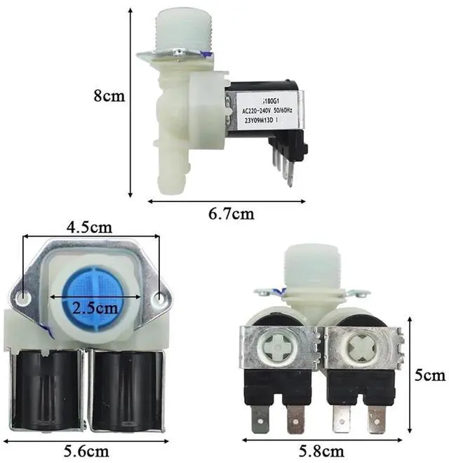 Alt view image 3 of 6 - Washing Machine Water Inlet Valve Inlet Switch Solenoid ValveCompatible For Little SwanCompatible For Midea Washing Machine Repair Parts