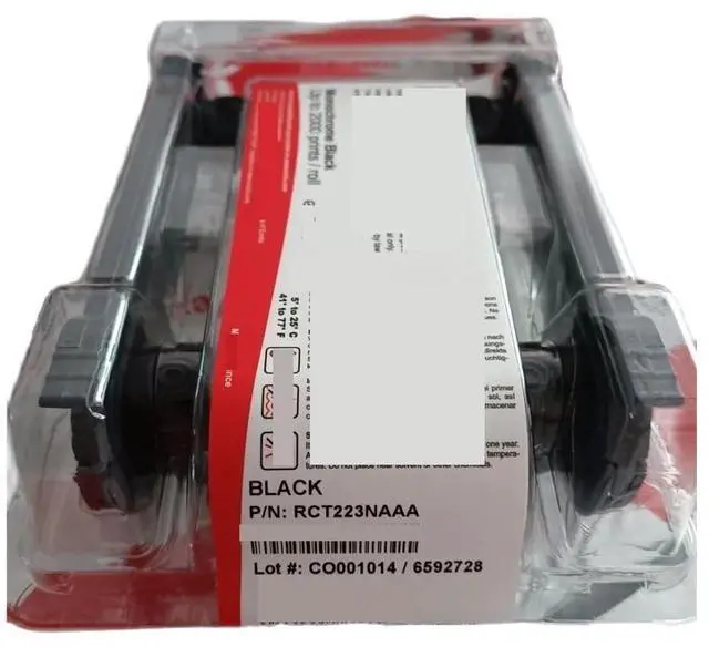 Main image of RCT223NAAA Black Monochrome Ribbon Cassette 2000 Prints Fit for Evolis Primacy2